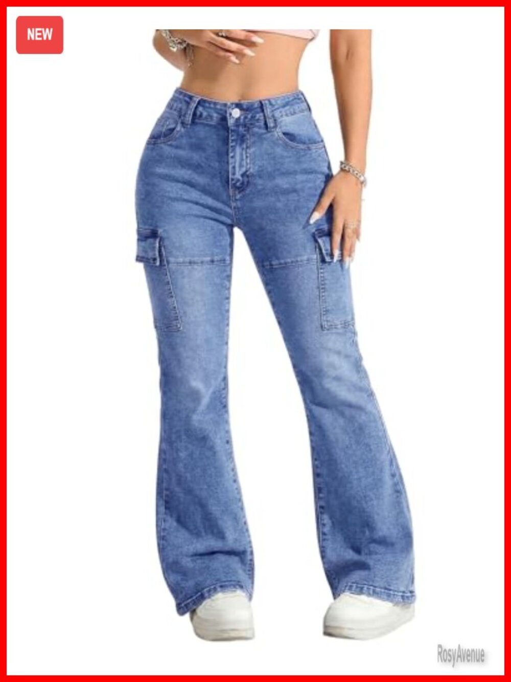 High Waisted Flare Jeans Stretchy Bell Bottom Denim Pants Y2K Streetwear